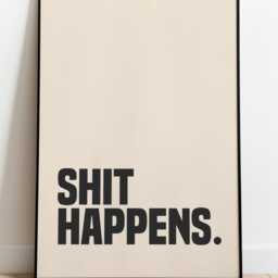 Sht Happens Funny Toilet Bathroom Wall Art Typography Bold Prints/ Frame Not Included - thumbnail 2