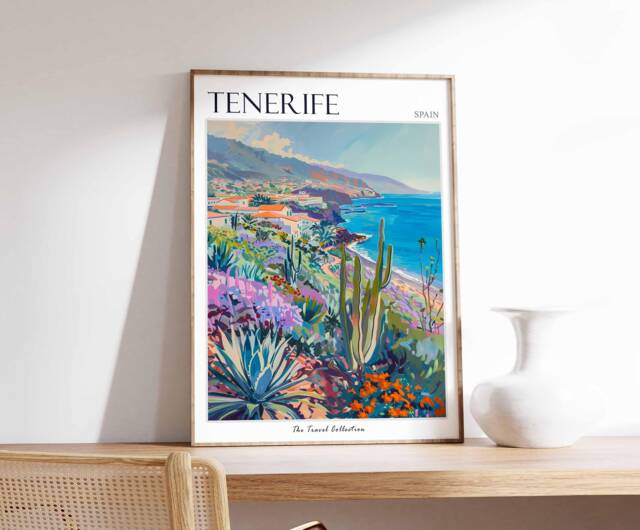 Tenerife Travel Poster Spanish Island Art Print - image 1