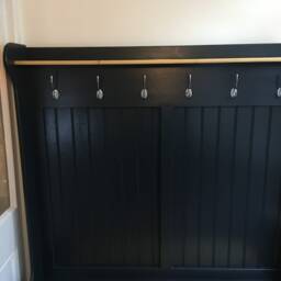 Hand Made Monks Bench/Coat Rack Storage Finished With Farrow & Ball Paint - thumbnail 2