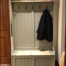Hand Made Monks Bench/Coat Rack Storage Finished With Farrow & Ball Paint - thumbnail 4