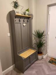 Hand Made Monks Bench/Coat Rack Storage Finished With Farrow & Ball Paint