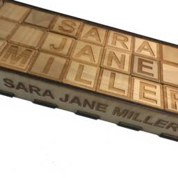 Personalized Wooden Children's Blocks, Baby Gift, Vintage Toy, Alphabet Building Newborn Keepsake - thumbnail 2