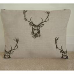Stag Pillow Cover 12x20 Head 12x16 Grey Stags Bolster Lumbar Cushion Sham Case Pillowcase Black Wildlife Woodland Antlers 24 - thumbnail 3