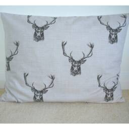 Stag Pillow Cover 12x20 Head 12x16 Grey Stags Bolster Lumbar Cushion Sham Case Pillowcase Black Wildlife Woodland Antlers 24 - thumbnail 2
