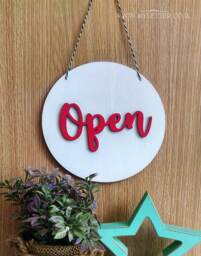 Open Closed Sign - Business Signs Close Boutique Shop Wood Open Closed Sign Shop - thumbnail 1