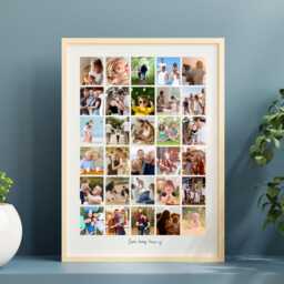 Large Personalised Wall Picture Frame Collage, Custom Gift, Family 30 Photo Art, Multi - thumbnail 2