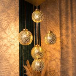 Moroccan Brass Pendant Light Chandelier For Home Decor, Handmade Ball Ceiling Bar, Unique Hanging Lamp Fixture - thumbnail 2