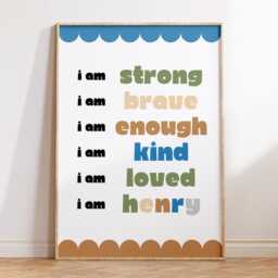 Children's Affirmation Wall Art - Kids Bedroom Girl Boy Poster Positive Quotes Personalised Playroom Nursery Print Fun Cool Kid - thumbnail 3