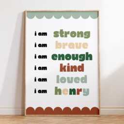 Children's Affirmation Wall Art - Kids Bedroom Girl Boy Poster Positive Quotes Personalised Playroom Nursery Print Fun Cool Kid - thumbnail 2