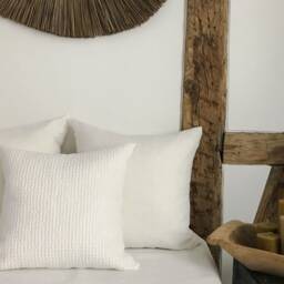 Off White Waffle Linen Throw Pillow Case/ Cover in Cream White/Linen Cushion Cover/Pillow Sham/ - thumbnail 2