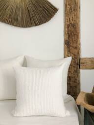 Off White Waffle Linen Throw Pillow Case/ Cover in Cream White/Linen Cushion Cover/Pillow Sham/