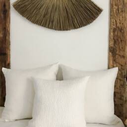 Off White Waffle Linen Throw Pillow Case/ Cover in Cream White/Linen Cushion Cover/Pillow Sham/ - thumbnail 3