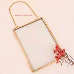 Home Decor Picture Frame For Wall Decoration With 2 Sides Glass 5 X 7 Inch , Golden Decorative Hanging Photo - thumbnail 1