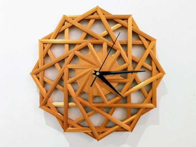 "Geometric 3D Printed Wall Clock - 10.5"" ""Quads" - image 1