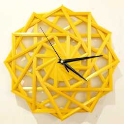 "Geometric 3D Printed Wall Clock - 10.5"" ""Quads" - thumbnail 2