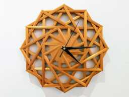 "Geometric 3D Printed Wall Clock - 10.5"" ""Quads"