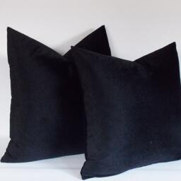 Set Of 2 Black Velvet Pillow Covers Decorative Throw Pillows - thumbnail 2