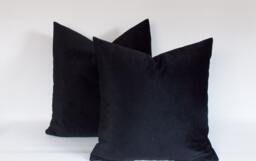 Set Of 2 Black Velvet Pillow Covers Decorative Throw Pillows - thumbnail 1