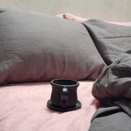 Grey Linen Pillowcase - Envelope Closure Natural Organic Softened Various Sizes - thumbnail 3