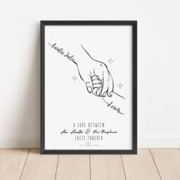 Personalised Aunt Line Art Print, Auntie & Nephew Birthday Gift, Minimalist Framed Wall - thumbnail 2