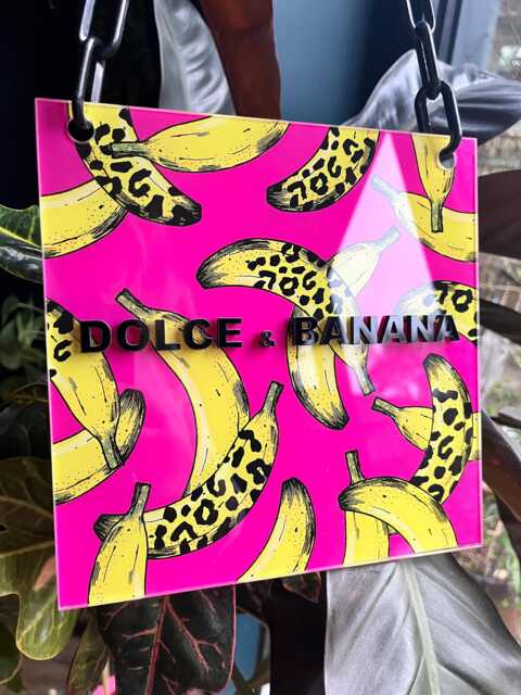 Dolce & Banana Acrylic Wall Art Funny Leopard Print Bananas - image 1
