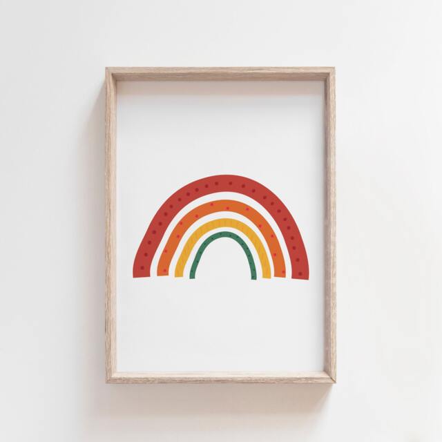 Girls Boho Nursery Print, Rainbow Wall Art, Bedroom Weather Playroom Prints, Art - image 1