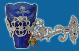 Byzantine Glass Oil Votive Candle Wall Mounted Bracket 24cm - thumbnail 1