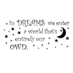 Wall Art Sticker Decal Quote - in Dreams We Enter A World That Ss Entirely Our Own Vinyl Decal- 177 - thumbnail 3