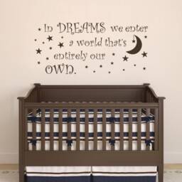 Wall Art Sticker Decal Quote - in Dreams We Enter A World That Ss Entirely Our Own Vinyl Decal- 177 - thumbnail 2