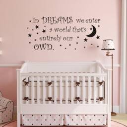 Wall Art Sticker Decal Quote - in Dreams We Enter A World That Ss Entirely Our Own Vinyl Decal- 177 - thumbnail 1