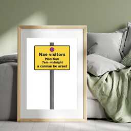 Nae Visitors Sun-Mon Print - Scottish Road Sign Funny - thumbnail 1