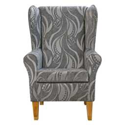 Large Silver Tribal High Back Chair - Grey Armchair Handmade in Britain - thumbnail 2