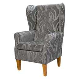 Large Silver Tribal High Back Chair - Grey Armchair Handmade in Britain - thumbnail 3