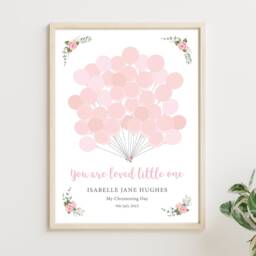 Personalised Christening Baptism Naming Day Sign A Balloon Guestbook Print Any Colour - thumbnail 2