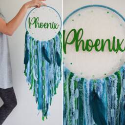 Large Personalised Name Dreamcatcher Wall Hanging, Choose Your Colour - thumbnail 1