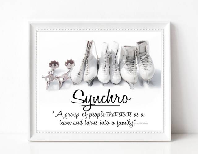 Synchro Skating Gift Figure Skating Synchronized Photo Print Wall Art Home Decor Ice Skater Present - image 1