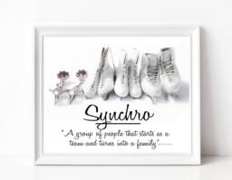 Synchro Skating Gift Figure Skating Synchronized Photo Print Wall Art Home Decor Ice Skater Present - thumbnail 1