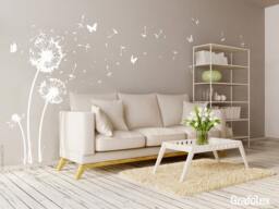Wall Sticker Dandelion + 22 Flying Seeds 6 Butterflies - Wall Decal For Living Room Dining Decoration W311 - thumbnail 1