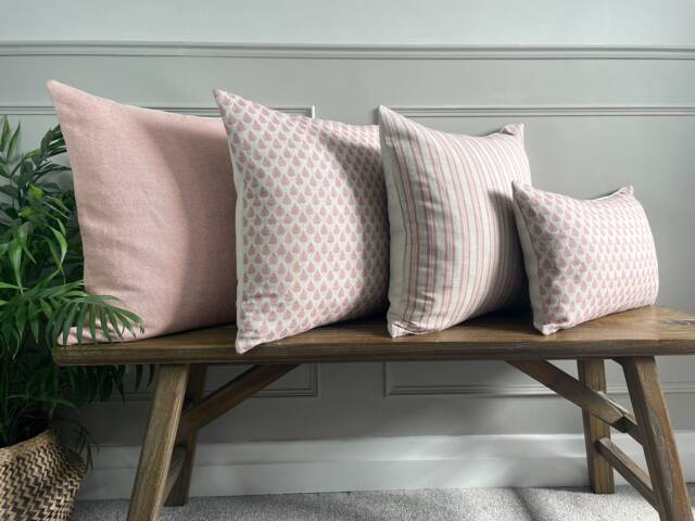 Dusky Pink Linen Modern Farmhouse Cushion Covers - image 1