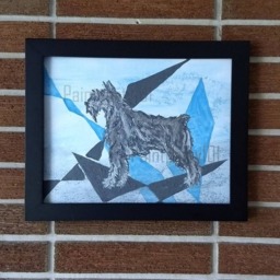 Original Giant Schanuzer Painting, Miniature Schnauzer Artwork, Gift For Lover, Textured Terrier Wall Art, Modern Dad - thumbnail 3