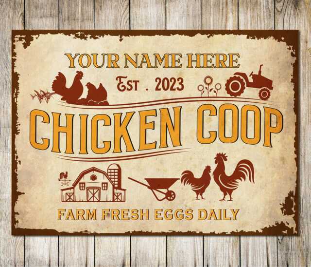 Personalised Metal Plaque Chicken Coop Fresh Eggs Custom Farm Sign Wall Door Decor - image 1