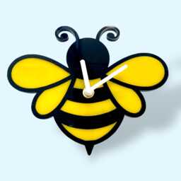 Bumble Bee Shaped Clock - Bespoke Size, Colours & Shapes Made - Engraving Services - thumbnail 3