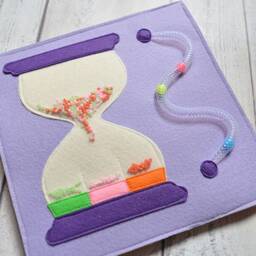 Felt Hourglass Activity Book Page Toddler Quiet Toy - thumbnail 4