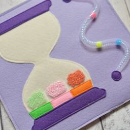 Felt Hourglass Activity Book Page Toddler Quiet Toy - thumbnail 3