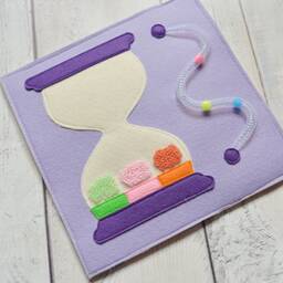 Felt Hourglass Activity Book Page Toddler Quiet Toy - thumbnail 2