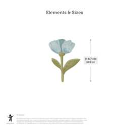 Celestine Mini Flowers Fabric Wall Stickers - Removable & Reusable - thumbnail 3