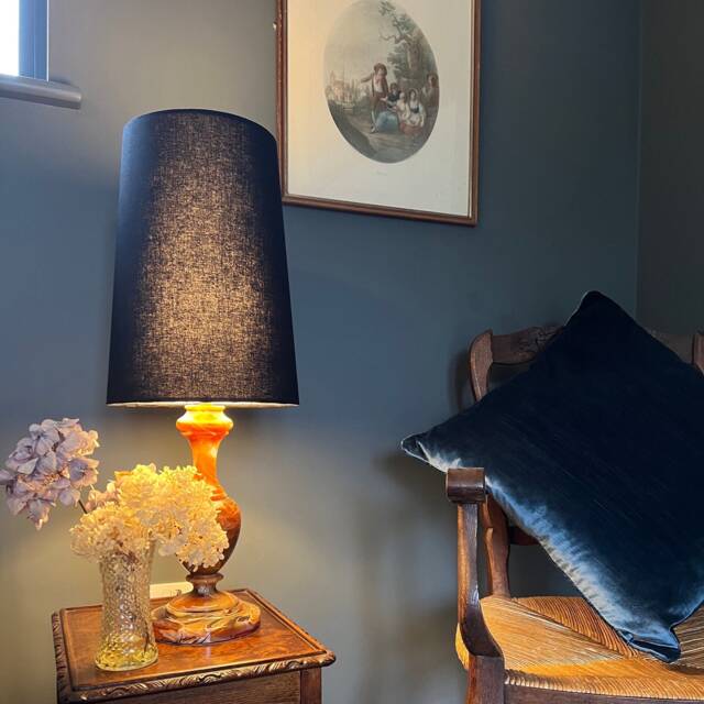 Black Cotton Cone Lampshade, Extra Tall Black - image 1