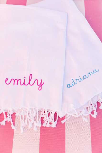 Embroidered Turkish Towel // Personalized Beach Gift, Gifts, Bridesmaid Bachelorette Party Favor, Wedding Gifts - image 1