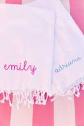 Embroidered Turkish Towel // Personalized Beach Gift, Gifts, Bridesmaid Bachelorette Party Favor, Wedding Gifts