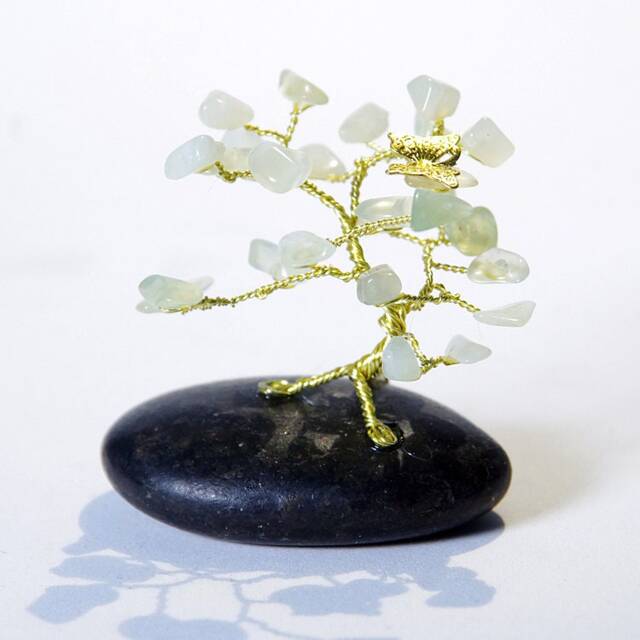 Semi Precious Gem Tree With Butterfly/Dragonfly Gift Home Decor